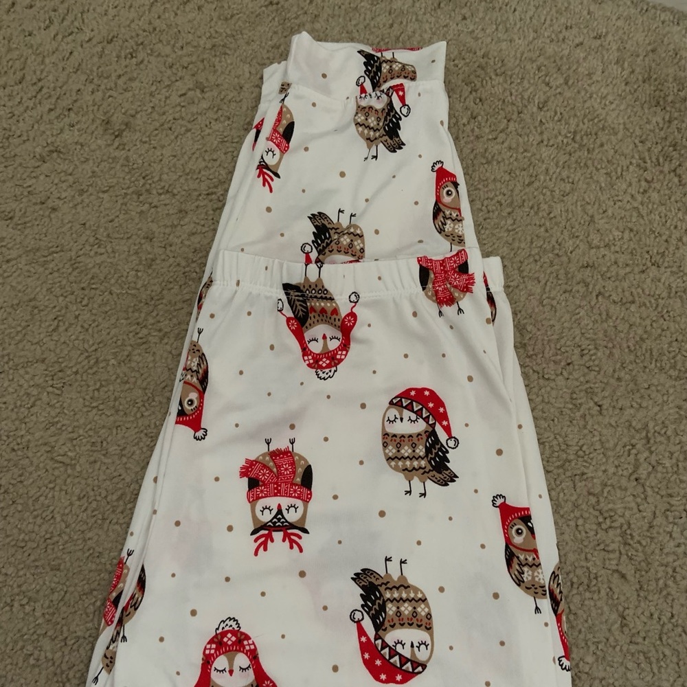Owl print winter pajama pants